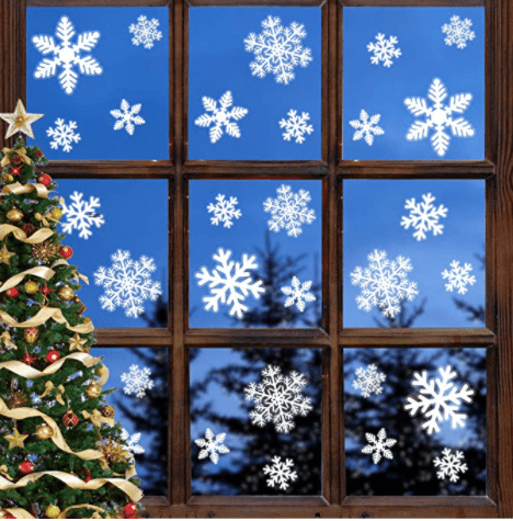 Leipple Christmas Snowflake Window Clings 