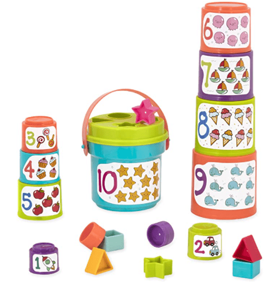 Battat - Sort & Stack - Educational Stacking Cups Baby Toys